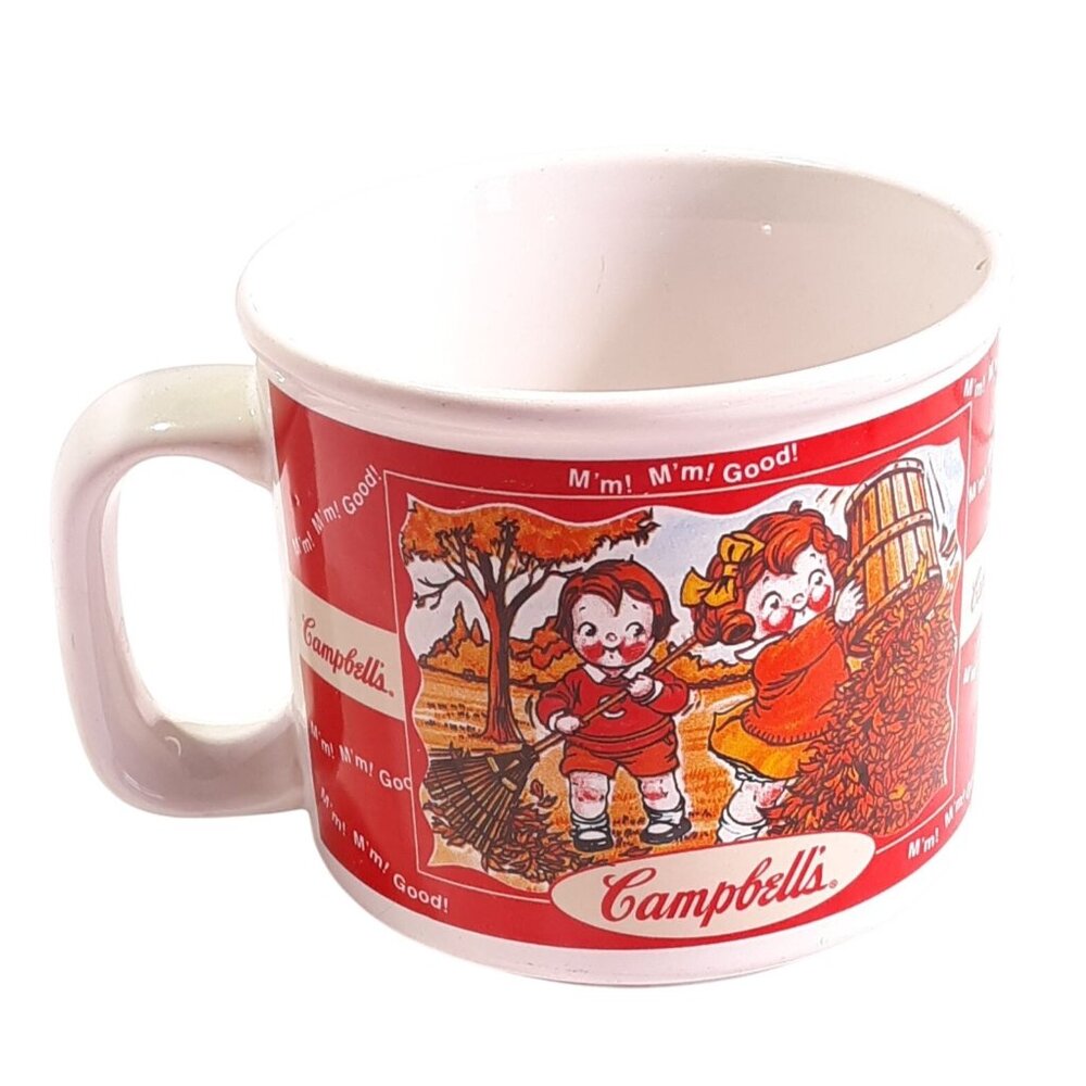 Campbells Kids Vintage Ceramic Mug Red & White Retro Design 2003 Collectible